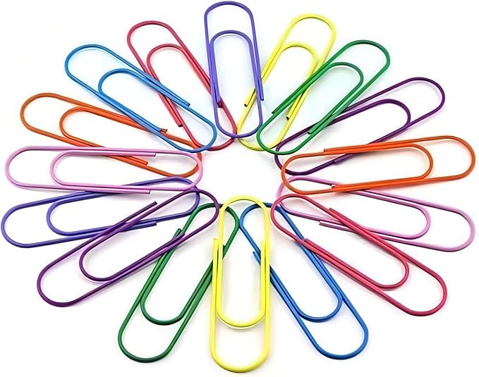 40-Pack 4 Inches Mega Large Paper Clips - 8 Colors Per Color 5pcs 100mm Cute Paper Needle Multicolor Bookmark,Office Supply Accessories (8 Colors/40pcs)