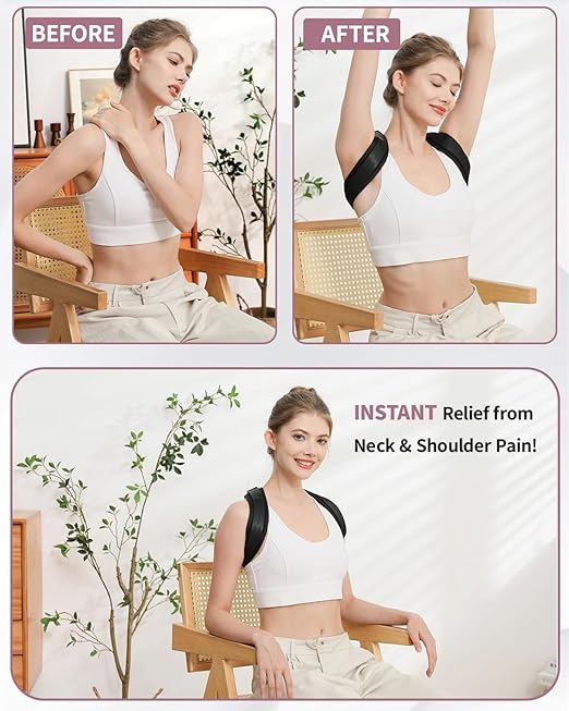 Upper Back Brace Posture Corrector For Women,Lightweight Back Straightener Posture Corrector,Adjustable Upper Back Support,Clavicle Brace For Round Shoulder & Hunchback(Small)