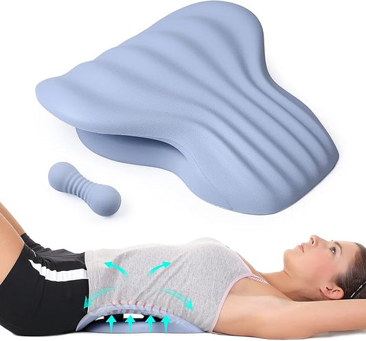 RESTCLOUD Back Stretcher for Back Pain Relief, Lower Back Stretcher Back Stretching Cushion, Lumbar Stretcher Device Helps with Spinal Stenosis Herniated Disc Sciatica Nerve