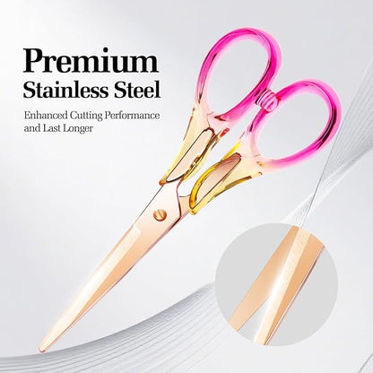 6.3 Inch Precision All - Purpose Craft Scissors, Stainless Steel Blade for Superior Cutting, Purple Acrylic Handle for Comfort, Ideal for Office, Home & School Crafters