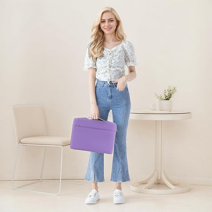 DOMISO 15.6 inch Laptop Case Sleeve Protective Cover Compatible with 16 inch MacBook Pro M4 M3 M2/Pro Max,15.6-16 inch HP Dell ASUS Lenovo Chromebook,Waterproof Computer Cases Bag with Handle,Purple