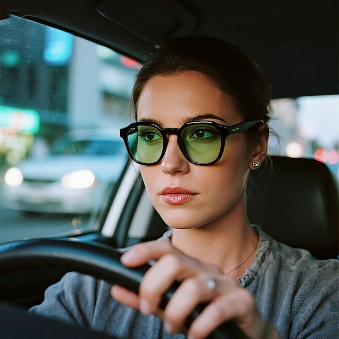 Sleep Glasses for 99.9% Blue Light Glasses Dual AR Coatings Green Lens for Computer Gaming Reduce Eyestrain