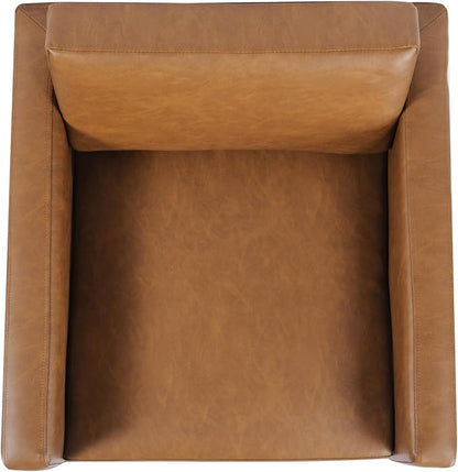 HomePop Modern Metal Frame Accent Chair Home Décor|Accent Chairs for Living Room & Bedroom - Carmel Faux Leather