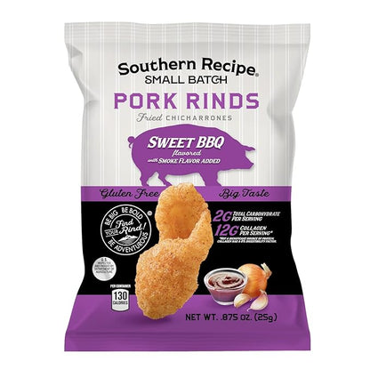 Pork Rinds Variety Pack | Hot Honey, Sweet BBQ, Spicy Dill, Salt & Pepper | 4 Flavors | Southern Recipe Small Batch Chicharrones | Keto Friendly & Low Carb | Snack Bag (20 Count)