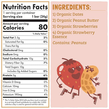 Skout Organic Peanut Butter & Jelly Real Food Bars for Kids (18 Pack) | Organic Snacks for Kids | Plant-Based Nutrition, No Refined Sugar | Vegan | Gluten, Dairy, Grain & Soy Free