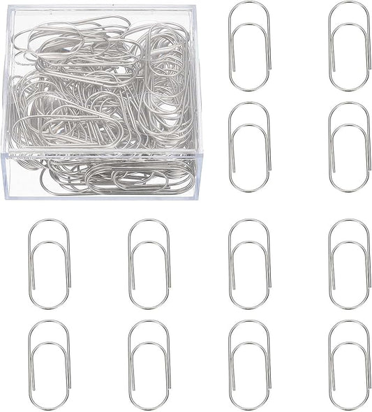 PATIKIL 100 Pcs Paper Clip, 2inch Non-Skid Metal Paper Clamp Clips Large for Office Supplies Craft Scrapbook Document Note Sorting, Electroplating, Silver