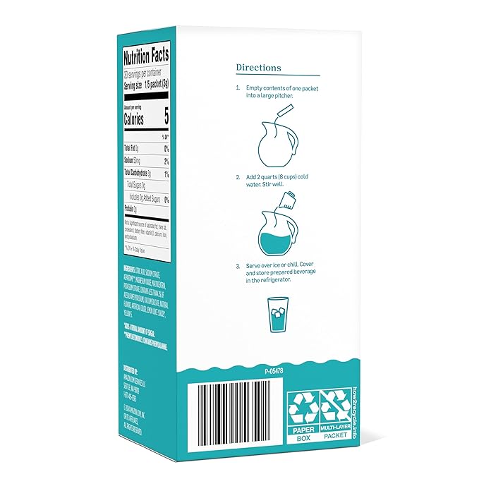 Amazon Grocery, Lemonade Drink Mix Singles, 0.53 Oz (Previously Happy Belly, Packaging May Vary)