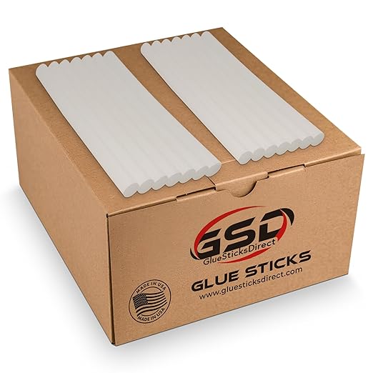 Wholesale® Full Size Cool Melt Glue Sticks for Glue Gun - Bulk 4in - Great for Art Craft & Compatible w/Most Glue Guns - 7/16" X 4" (Approx 1,100 Sticks, 25lbs Pack) - Made in USA