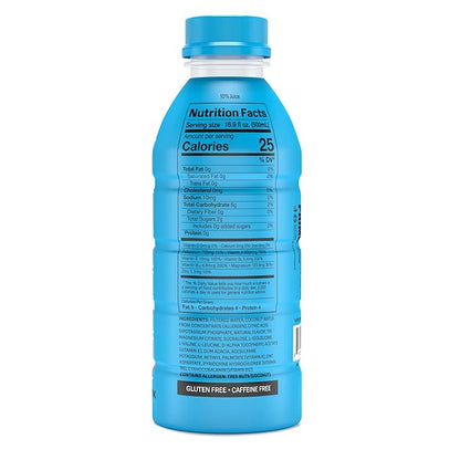 PRIME Hydration BLUE RASPBERRY, Sports Drinks, Electrolyte Enhanced for Replenishing Fluids, 250mg BCAAs, B Vitamins, Antioxidants, Low Sugar, 16.9 Fl Oz, 12 Pack