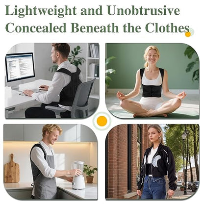 Back Brace & Posture Corrector for Men - Enhanced Shoulder Support, Adjustable Design - Relieves Upper & Lower Back Pain, Corrects Hunchback - Comprehensive Back Support for Better Posture L