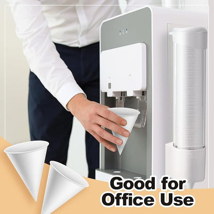 Roshtia 600 Pcs 4 oz Snow Cone Cups Paper Thicken Disposable with 1 Cups Dispenser Pull Type Wall Mount Cup Holder Paper for Restaurants, Home, and Office, and Shaved Ice, Cold (White)