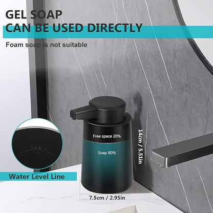 Automatic Soap Dispenser Liquid Touchless: 9oz Plastic Black 3-Level Adjustable Modern Rechargeable Electric Smart Auto Soap Dispenser - Bathroom Kitchen Hand Dish Lotion