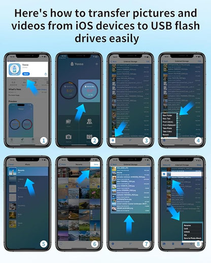 MFi Certified 256GB Flash Drive for iPhone & iPad, High-Speed Photo Stick for External Memory Storage, Backup & Transfer Files, USB Stick for iPhone/iPad/iOS/Android/PC (Available Space: ~244GB)Black