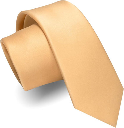 RBOCOTT 2.4“ Solid Color Skinny Tie Business Wedding Necktie for Men(6cm)