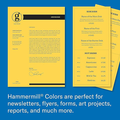 Hammermill Colored Paper, 20 lb Goldenrod Printer Paper, 8.5 x 14-1 Ream (500 Sheets) - Made in the USA, Pastel Paper, 103150R