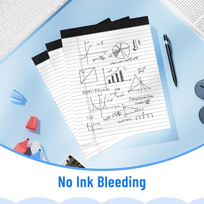 3pcs Legal Pads 8.5 x 11, Notepads 8.5 x 11 Inch, White Note Pads Clear Print Writing Pads of Paper, Memo Pads , Perforate Legal Notepads Paper , Wide Ruled Lined with Sturdy Back,30 Sheets/Pack