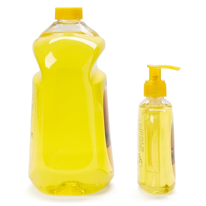 SIMPLE PLEASURES Premium Hand Soap Collection - Lemon Scent, 7.9 oz Bottle with Jumbo 61.4 oz Refill - Goodhousekeeping Seal Approved - Multiple Scents Lemon Hand Soap Dispenser Refills