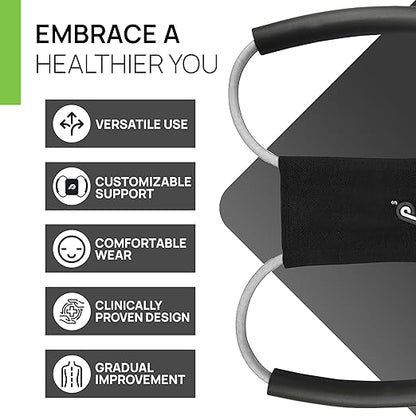 PRIMEKINETIX PostureMedic Dynamic Posture Corrector - Active Resistance Training System for Upper Back Strengthening & Shoulder Alignment - Stretches Chest, Strengthens Back - Doctor Recommended - Size L (Silver)