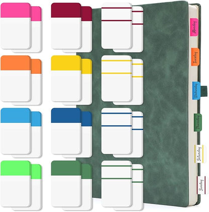 EUSOAR Sticky Tabs, 480 Pcs 1x1.6 Inch Multi-Colored Page Markers Sticky Index Transparent Flags Tabs Strip, Repositionable Labels Self Adhesive Flags Tab Strip for Binders Notebook Folders