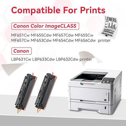 LEMERO 067H Black Toner Compatible for Canon 067H Toner Cartridges Set Work for Canon 067H 067 Black Toner for Canon MF656Cdw MF654Cdw MF653Cdw LBP632Cdw Printer (2 Black,067H Black Toner Cartridges)