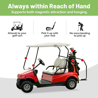 2 Pack Magnetic Golf Towels with Clips, Steel Wire Cleaning Cloth, Ultra Absorbent Microfiber, Waffle Pattern Golf Towel with Magnet for Men Women, Golf Accessories for Golf Bags, Carts or Clubs