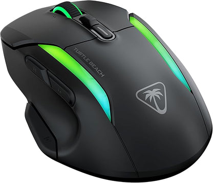 Turtle Beach Kone II Air – Wireless Ergonomic RGB Gaming Mouse, 350-Hr Battery, 26K DPI Optical Sensor, 100M Click Optical Switches, 21 Customizable Inputs, 4D Free-Spin Scroll Wheel – Ash Black