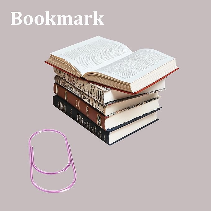 Purple Large Paper Clips, 50pcs of Durable and Rustproof Coated Planner Jumbo Paperclips Great for Office Supplies Wedding Invitation Card Bookmarks