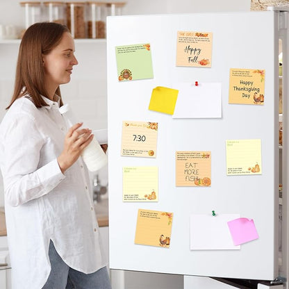 30 Pack Thanksging Christian Sticky Notes - 600 Sheets Religious Notepads Givethanks Bible Verse Quotes Notepads for Message Reminder Gifts Diary Lists Schedules Studying Office School