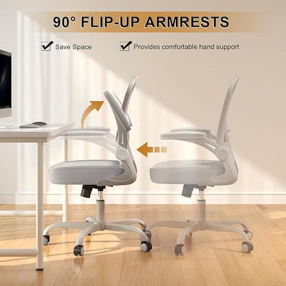 Synorla Office Chair, Ergonomic Desk Chairs 330LBS Capacity High Back Mesh Computer Chair with Flip-up Armrests, Comfy Work Chair with Adjustable Lumbar Support