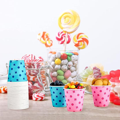 LITOPAK 540 Pack 5 oz Disposable Paper Cups, Pink and Blue Disposable Paper Snack Cups, Small Mouthwash Mugs for Home, Bathroom, Picnic, Party, and Events