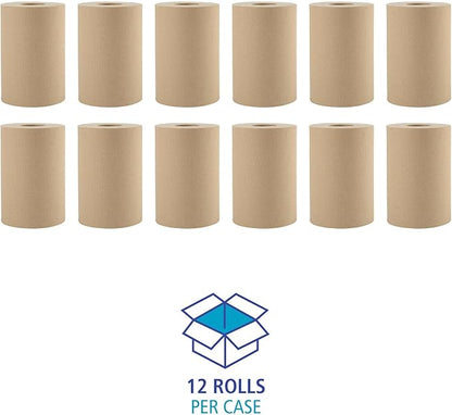 Boardwalk 6252 Hardwound Paper Towels, 8" x 350ft, 1-Ply Natural (Case of 12 Rolls)