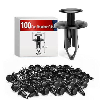 Nilight 100PCS Bumper Rivet Clips for GM 21030249 for Ford N807389S for Chrysler 6503598 Nylon Car Push Fastener Kits 9mm Hole,2 Years Warranty