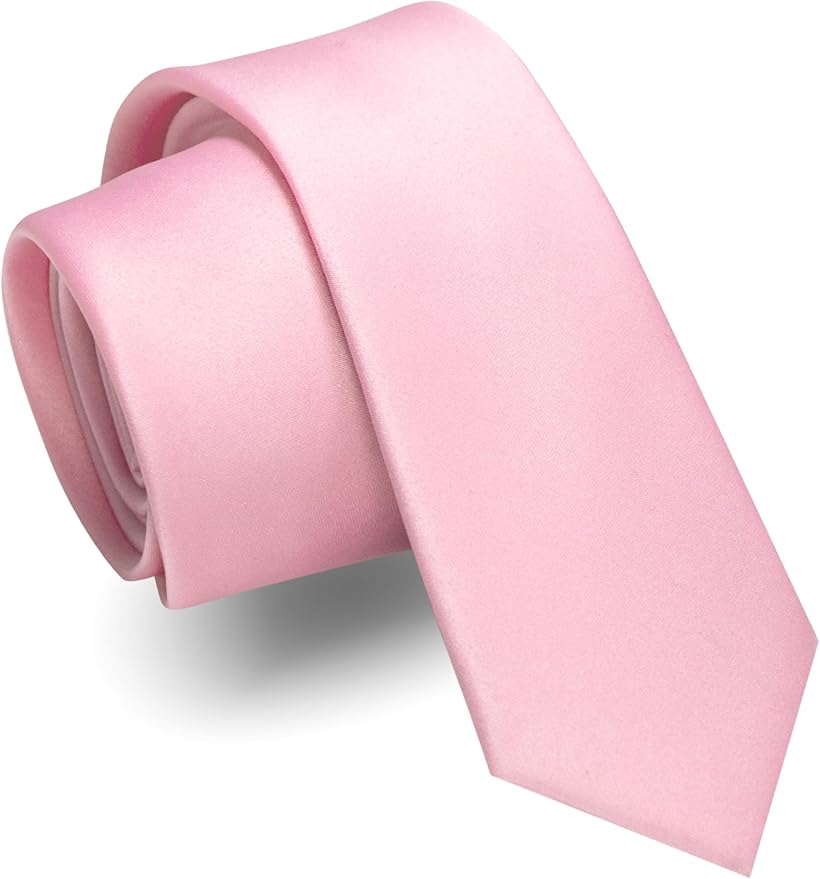 RBOCOTT 2.4“ Solid Color Skinny Tie Business Wedding Necktie for Men(6cm)