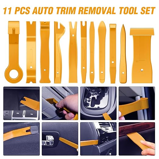 GOOACC 330Pcs Trim Removal Tool, Auto Push Pin Bumper Retainer Clip Set Fastener Terminal Remover Tool Adhesive Cable Clips Kit Car Panel Radio Removal Auto Clip Pliers, Yellow