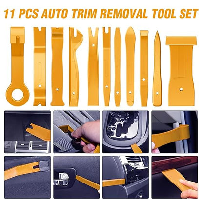 GOOACC 330Pcs Trim Removal Tool, Auto Push Pin Bumper Retainer Clip Set Fastener Terminal Remover Tool Adhesive Cable Clips Kit Car Panel Radio Removal Auto Clip Pliers, Yellow
