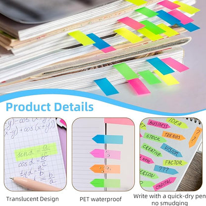 1200 Pieces Sticky Tabs,6 Sets Annotation Tabs,Transparent Sticky Notes,Book Tabs,Arrow Index Tabs,Page Markers,Study Supplies,Book Mark,Small Sticky Notes,for Note Classification,Books,School,Office