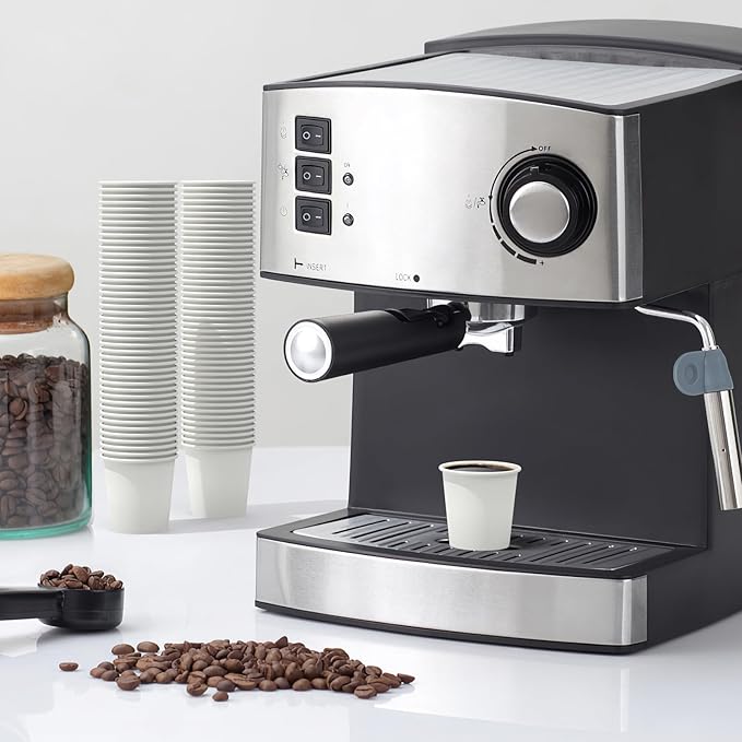 100 Count 4 oz Coffee Cups, Leak-Free Food Safe Paper Cups 4 oz, Disposable 4oz White Paper Cups for Cold and Hot Drinks