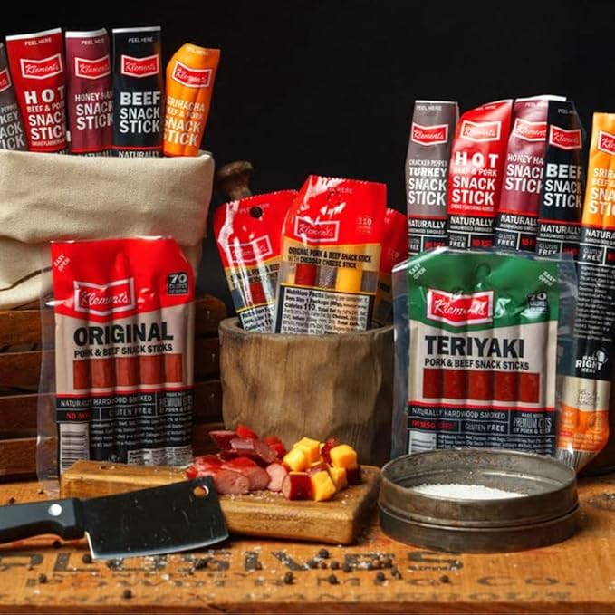 Jerky.com Gift Bag for Men | 26 Piece Meat Sticks Gift Basket with Beef Sticks, Pork, Turkey, Ham & Cheese Sticks | High Protein Snack Variety Pack | Christmas Gifts | Jerky Gifts for Men
