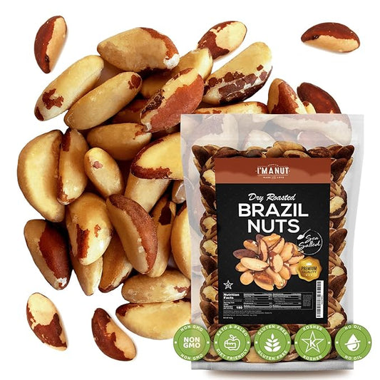 I’m A Nut Brazil Nuts, Dry Roasted, 48oz (3 lb) | No oil | No Herbicides Or Pesticides | Batch Tested Gluten & Peanut Free | Non GMO | No PPO | Vegan and Keto Friendly | Premium Quality | Made from 100% Natural Brazil Nuts