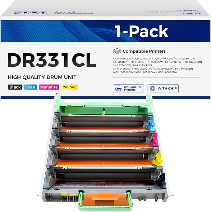 DR331CL Drum Unit Printer Replacement Compatible for Brother DR-331CL Imaging Drum MFC-L8850CDW HL-L8350CDW MFC-L8600CDW HL-4150CDN MFC-9970CDW DCP-L8400 9050 9055 L8450 HL-L8250 L8650 L8850 4570CDW