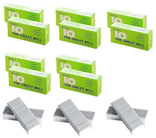 10000 Pcs 10# Mini Staples, 0.4 Inch x 0.2 Inch Stainless Steel Staples for Small Desk Top Stapler for Office and Home (10000, 10#)