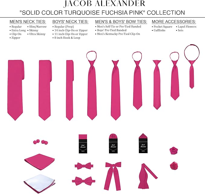 Jacob Alexander Solid Color Mens Tie - Soft-lined Necktie - Timeless Formal Look for Weddings and Business - (Regular Size)