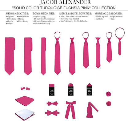 Jacob Alexander Solid Color Mens Tie - Soft-lined Necktie - Timeless Formal Look for Weddings and Business - (Regular Size)