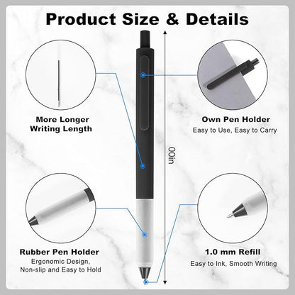 Pens Bulk, 50 Pcs Retractable Ballpoint Pens Medium Point (1.0mm) Rollerball Pens for Smooth Writing Women Men Gifts, (20Black&20Blue&10Red Ink) for Journaling School and Office Supplies Use