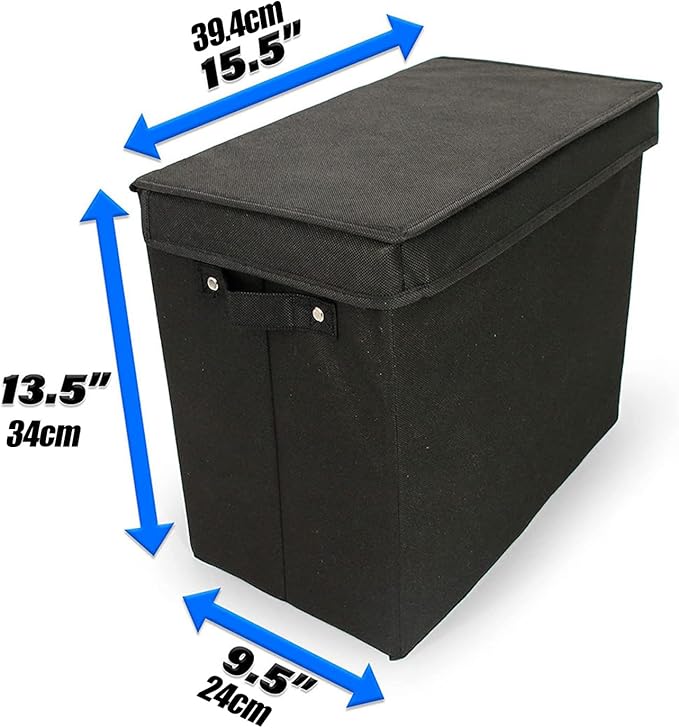 Document Organizer - Large Capacity Comics Box, Portable File Container | Box with Handle and Dividers | For Office, School, Home, Bedroom, Car and Travel