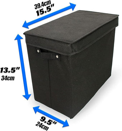 Document Organizer - Large Capacity Comics Box, Portable File Container | Box with Handle and Dividers | For Office, School, Home, Bedroom, Car and Travel