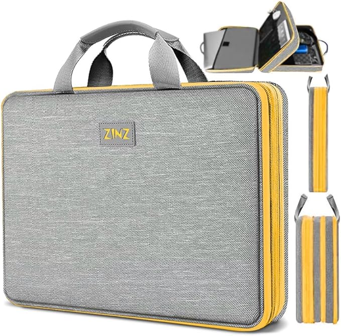 ZINZ Laptop Case 15 15.6 16 inch Sleeve, Expandable Computer Hand Bag with Multi-pockets Compatible with MacBook Pro 16 inch M4/M3/M2/M1, MacBook Air/Pro 15 inch and 15-16 inch Notebooks，G01YL01