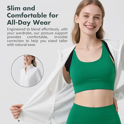 Posture Corrector for Women and Men, Adjustable Back Brace for Spine Alignment & Shoulder Support, Comfortable & Breathable Clavicle Straightener, Supports Better Posture & Reduces Upper Back Discomfort (Large,Chest Size 29"-43")