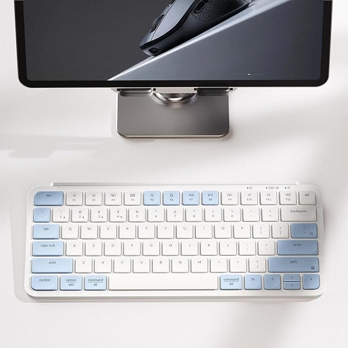 Keychron B1 Pro Ultra-Slim ZMK/Launcher Wireless Bluetooth 2.4 GHz/Wired Connection Keyboard for Mac Windows Linux - Retro Blue