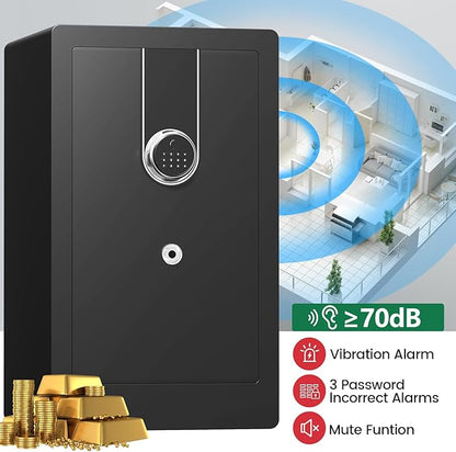 8.1 Cuft Extra Large Biometric Safe for Home Use Fire and Water Proof, Heavy Duty Fingerprint Safe Security Box with [Hidden Lock Box], Fireproof Safes for Home Business Office USE